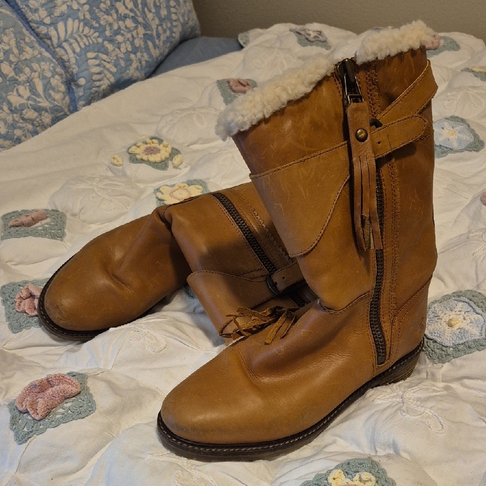 Joules Brown Shearling Winter Boots